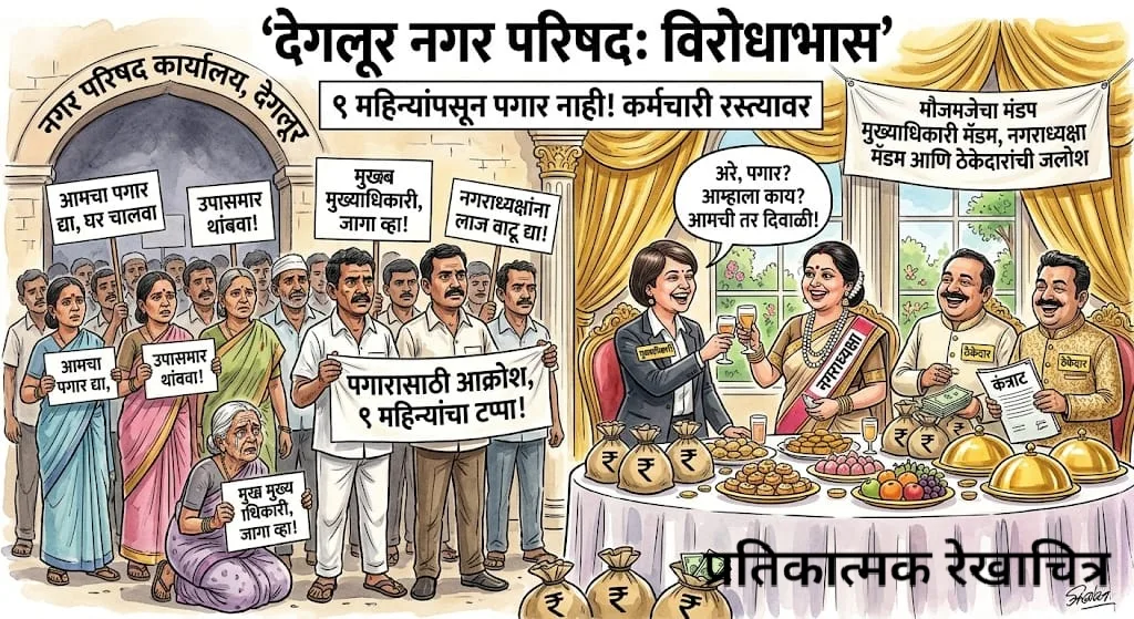 गेल्या नऊ महिन्यापासून कुशल अकुशल कंत्राटी कर्मचाऱ्यांना वेतनच नाही !